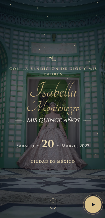 Invitación digital de XV años, diseño Noche de Magia
